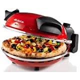 Ariete 909 Pizza 4' Minuti, Horno para pizza, 1200 W, 5 niveles de cocción, Temperatura máxima 400 °C, Rojo