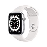 Apple Watch Series 6 (GPS, 44 mm) Cassa in alluminio color argento con Cinturino Sport bianco