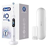 Cepillo de dientes eléctrico Oral-B iO 8 Go, limpieza profunda profesional, inteligencia artificial, microvibración, 1 cabezal, estuche de viaje, batería de litio, idea de regalo, modos inteligentes, blanco