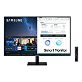 Samsung Smart Monitor M5 (S27AM502), Flat 27', 16:9, 1920x1080 (Full HD), Plataforma Smart TV (Amazon Video, Netflix), Airplay, Mirroring, Office 365, Wireless Dex, Altavoces integrados, WiFi, HDMI, USB