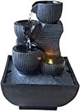 Zen Light - Kini, Fuente de Interior con Bomba e Iluminación LED, en Resina, Talla Única