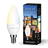 Lepro E14 Lampadina LED Intelligente WiFi, Smart Lampadine Compatibile con Alexa e Google Home, Bianco Dimmerabile Caldo e Freddo (2700K - 6500K), Lampadina LED Controllo da APP e Voce, 4.5W (=40W)