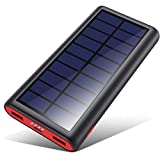 Powerbank Solare 26800mAh,VOOE【2020 Chip intelligente】Caricabatterie Solare Portatile Caricatore Solare Impermeabile Batteria Esterna 2 Porte 3.1A Ricarica Rapida per Cellulare iPad Tablets