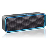 Aigoss S1 Altavoz Bluetooth portátil para exteriores V4.2 Manos libres integrado con altavoz de doble controlador, audio HD y radio FM, azul
