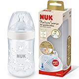 Biberón NUK Nature Sense, 0-6 meses, control de temperatura, ventilación anticólicos, sin BPA, 260 ml, tetina de silicona