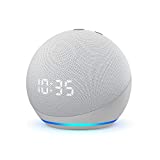 Echo Dot (4ª generación) - Altavoz inteligente con reloj y Alexa - Blanco hielo