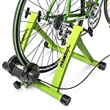 Relaxdays Bicicleta de entrenamiento plegable de 6 velocidades, llantas 26-28 unisex para adultos, verde / azul